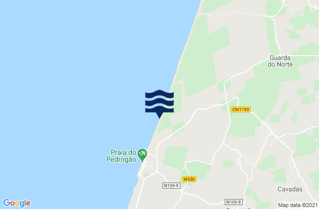 Mappa delle maree di Monte Redondo, Portugal