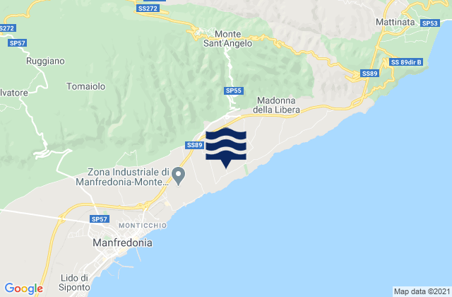 Mappa delle maree di Monte Sant'Angelo, Italy