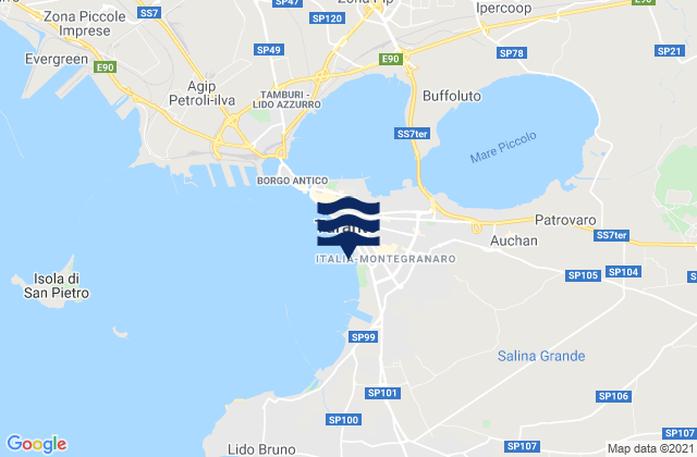 Mappa delle maree di Monteiasi, Italy