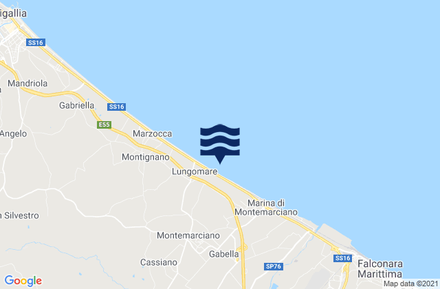 Mappa delle maree di Montemarciano, Italy