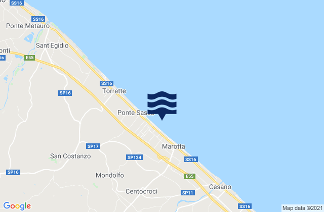 Mappa delle maree di Monterado, Italy