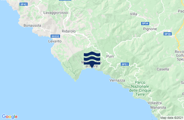 Mappa delle maree di Monterosso al Mare, Italy