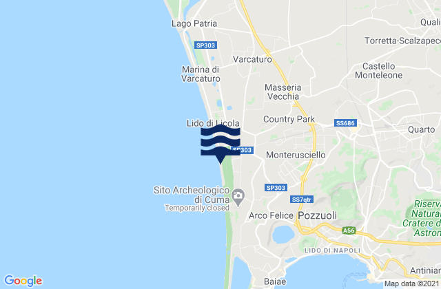 Mappa delle maree di Monterusciello, Italy