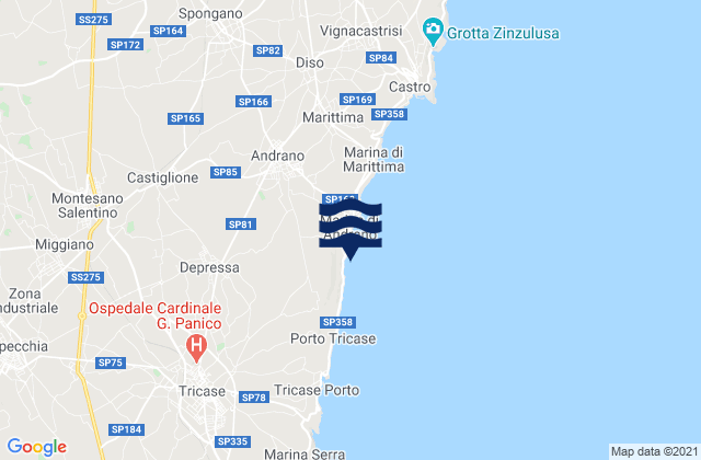 Mappa delle maree di Montesano Salentino, Italy