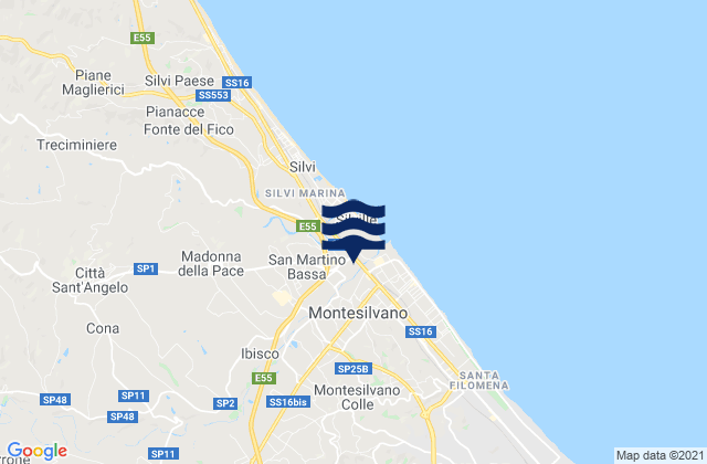 Mappa delle maree di Montesilvano Marina, Italy