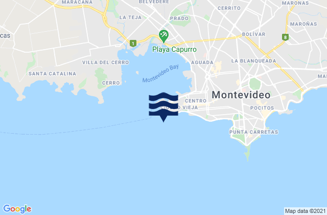 Mappa delle maree di Montevideo, Argentina