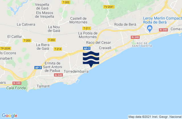 Mappa delle maree di Montferri, Spain
