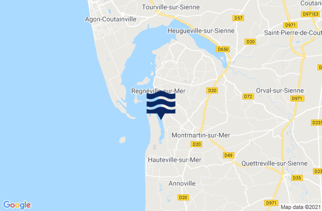 Mappa delle maree di Montmartin-sur-Mer, France