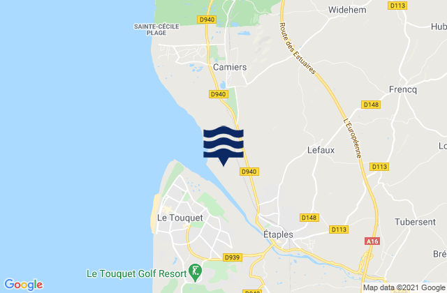 Mappa delle maree di Montreuil, France