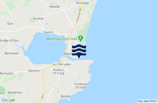 Mappa delle maree di Montrose Beach, United Kingdom