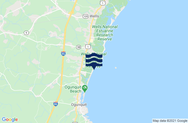 Mappa delle maree di Moody Beach, United States