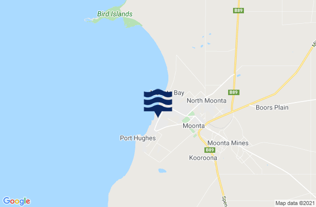 Mappa delle maree di Moonta Bay, Australia