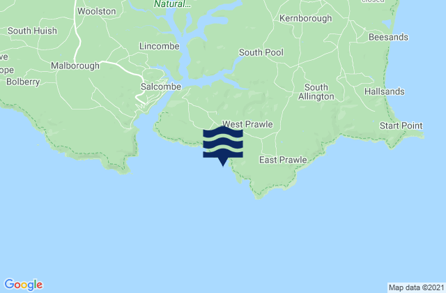 Mappa delle maree di Moor Sands Beach, United Kingdom