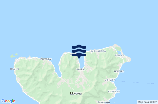 Mappa delle maree di Moorea-Maiao, French Polynesia