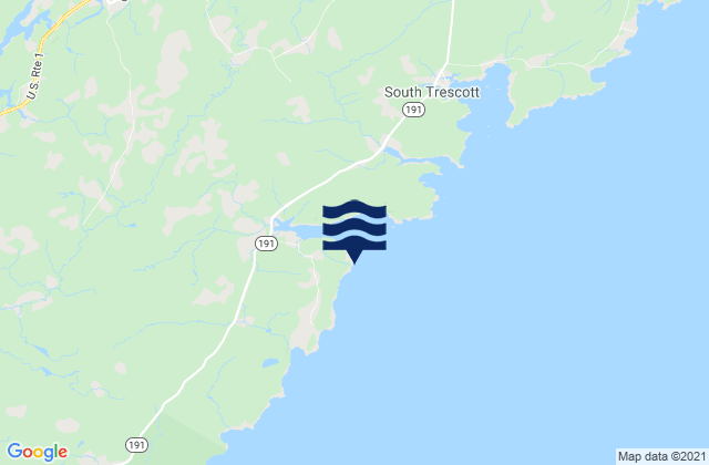 Mappa delle maree di Moose Cove, Canada