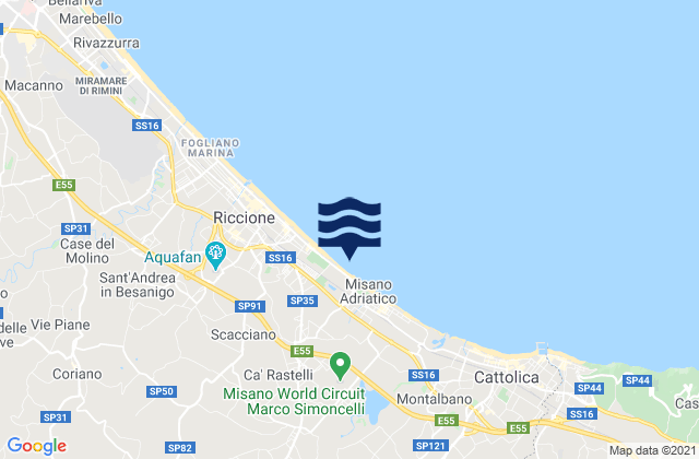 Mappa delle maree di Morciano di Romagna, Italy