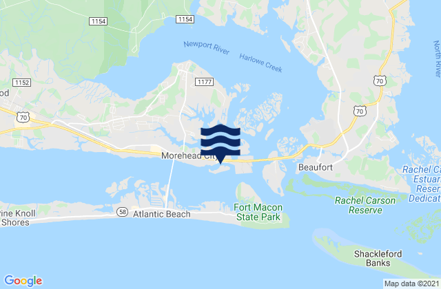 Mappa delle maree di Morehead City Harbor, United States
