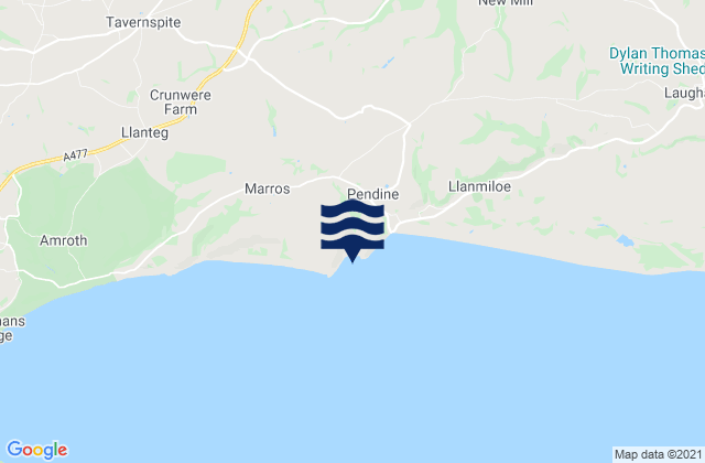 Mappa delle maree di Morfa Bychan Beach, United Kingdom