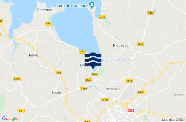 Mappa delle maree di Morlaix, France