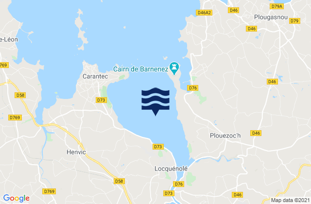 Mappa delle maree di Morlaix River Entrance, France