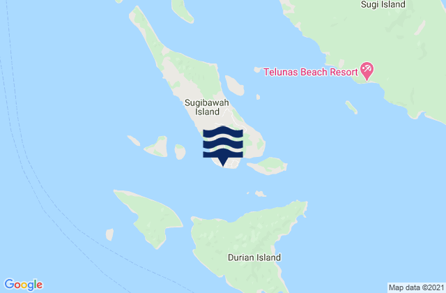 Mappa delle maree di Moro, Indonesia