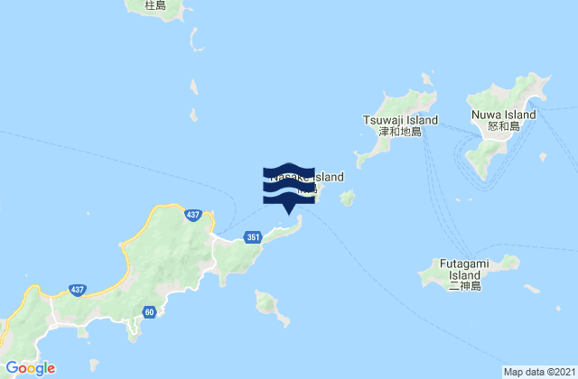 Mappa delle maree di Moro Shima Suido, Japan