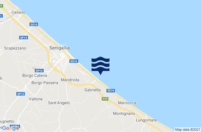 Mappa delle maree di Morro d'Alba, Italy