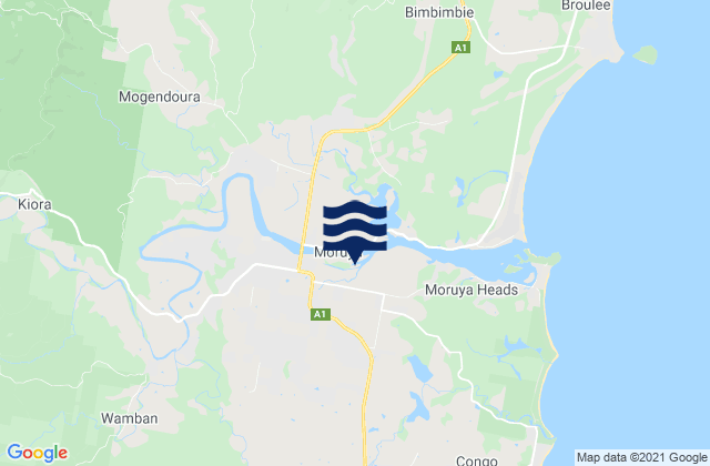 Mappa delle maree di Moruya, Australia