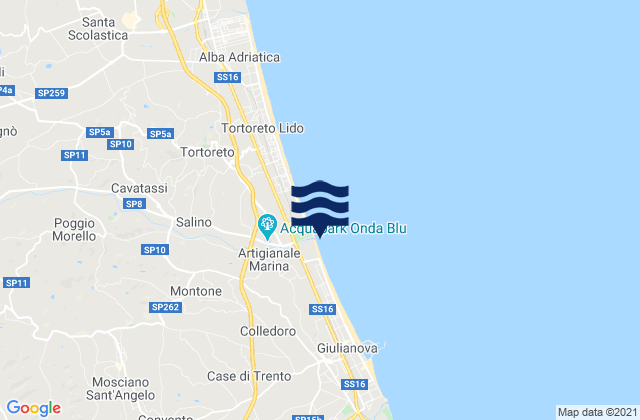 Mappa delle maree di Mosciano Sant'Angelo, Italy