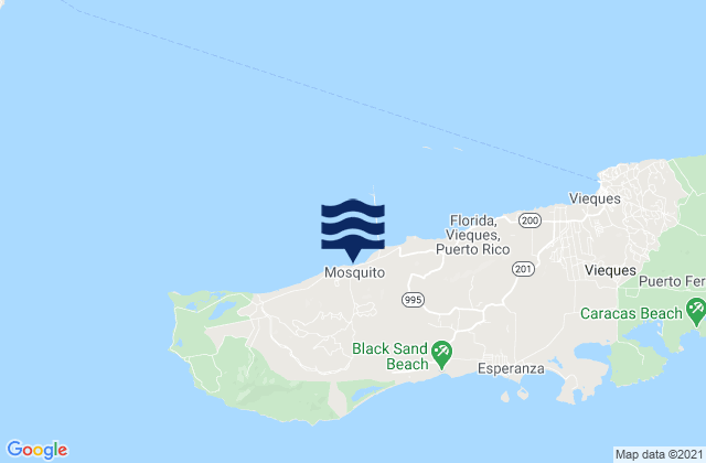 Mappa delle maree di Mosquito Barrio, Puerto Rico