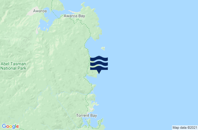 Mappa delle maree di Mosquito Bay, New Zealand