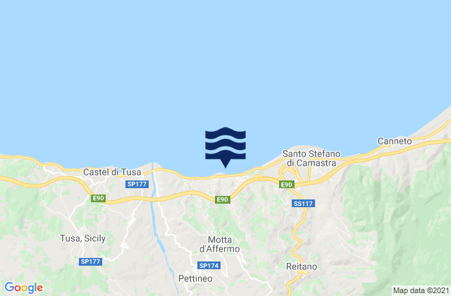 Mappa delle maree di Motta d'Affermo, Italy