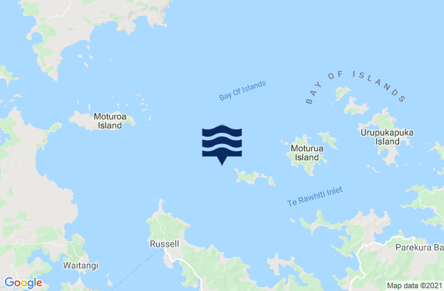 Mappa delle maree di Motuarohia Island (Roberton Island), New Zealand