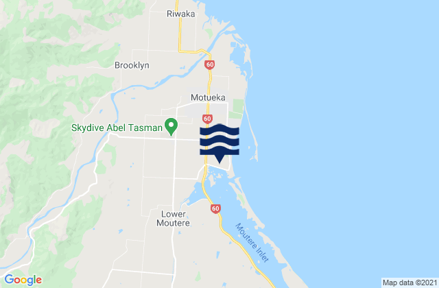 Mappa delle maree di Motueka, New Zealand