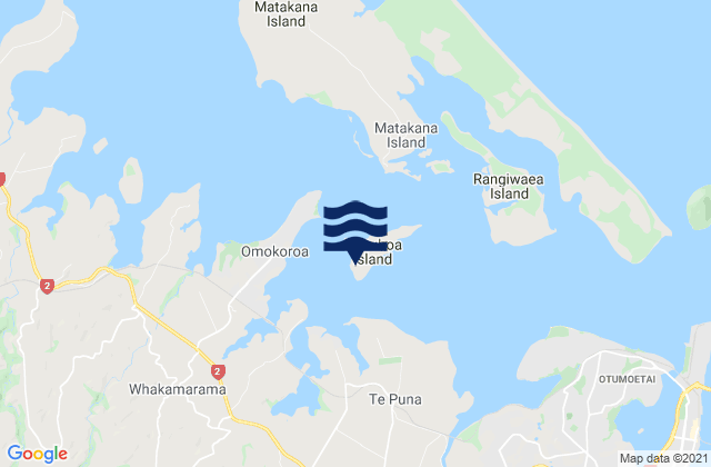 Mappa delle maree di Motuhoa, New Zealand