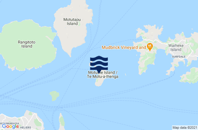 Mappa delle maree di Motuihe Island, New Zealand