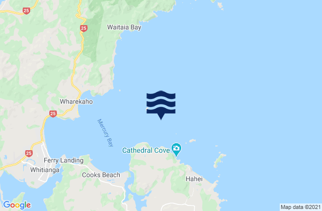 Mappa delle maree di Moturoa Island (Tower Rock), New Zealand