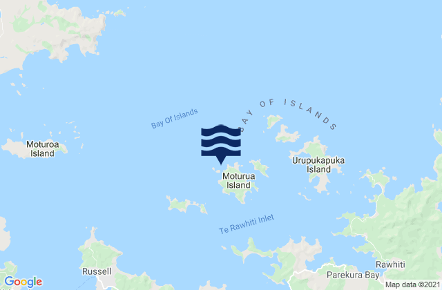 Mappa delle maree di Moturua, New Zealand