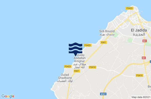 Mappa delle maree di Moulay Abdallah, Morocco