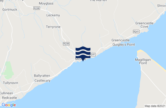 Mappa delle maree di Moville, Ireland