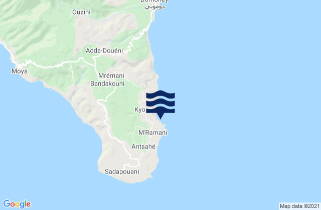 Mappa delle maree di Mramani, Comoros