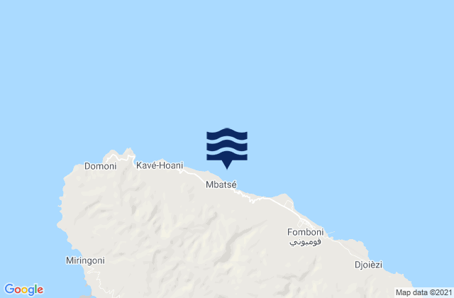 Mappa delle maree di Mtakoudja, Comoros