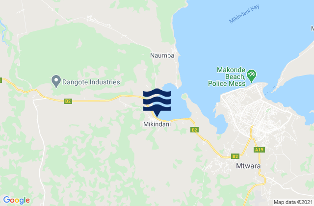 Mappa delle maree di Mtwara, Tanzania
