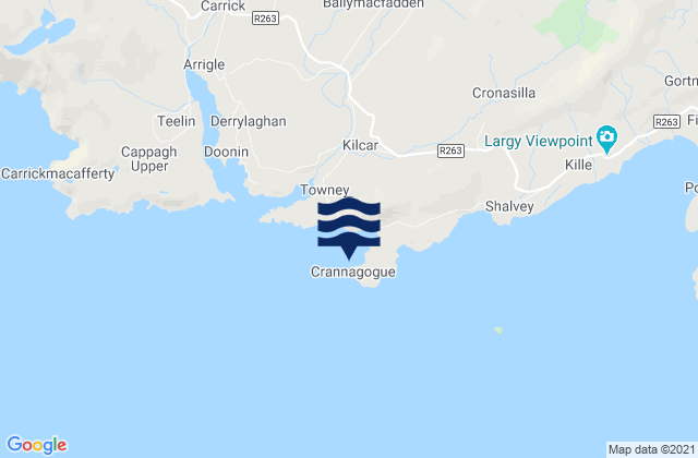 Mappa delle maree di Muckros Head, Ireland