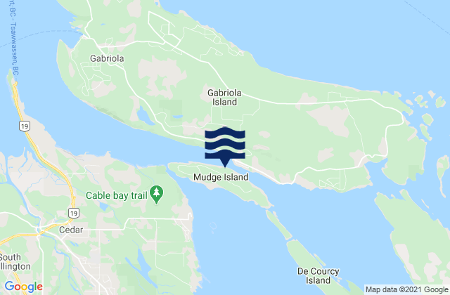 Mappa delle maree di Mudge Island, Canada