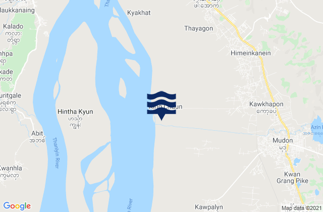 Mappa delle maree di Mudon, Myanmar
