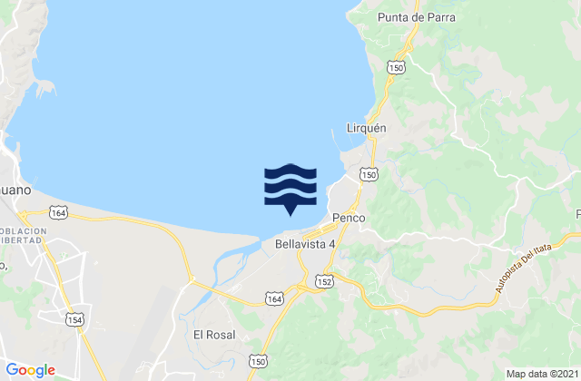 Mappa delle maree di Muelle Mecanizado Penco, Chile
