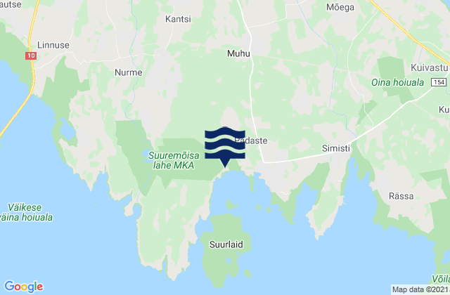 Mappa delle maree di Muhu vald, Estonia