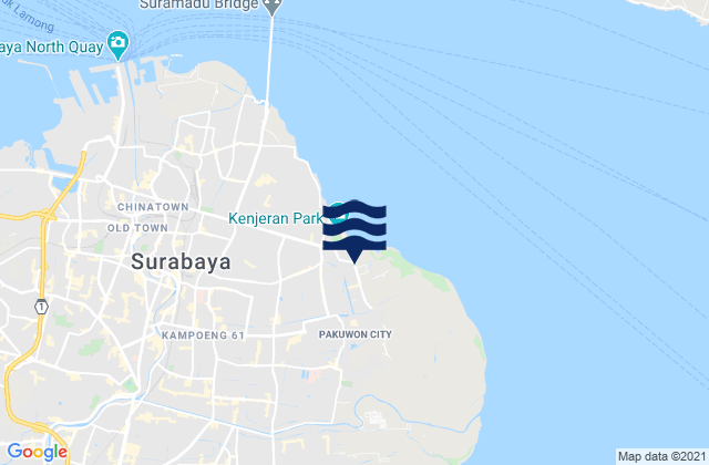 Mappa delle maree di Mulyorejo, Indonesia