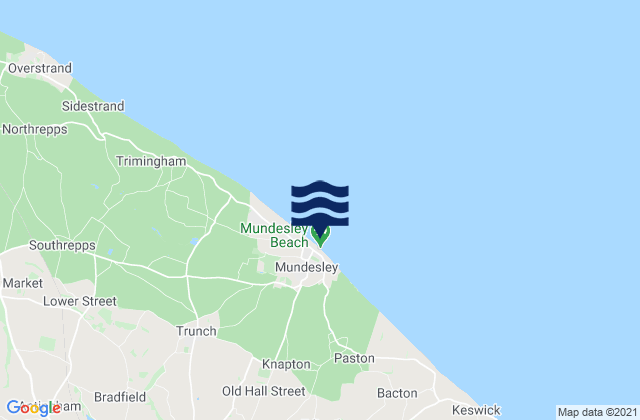 Mappa delle maree di Mundesley Beach, United Kingdom